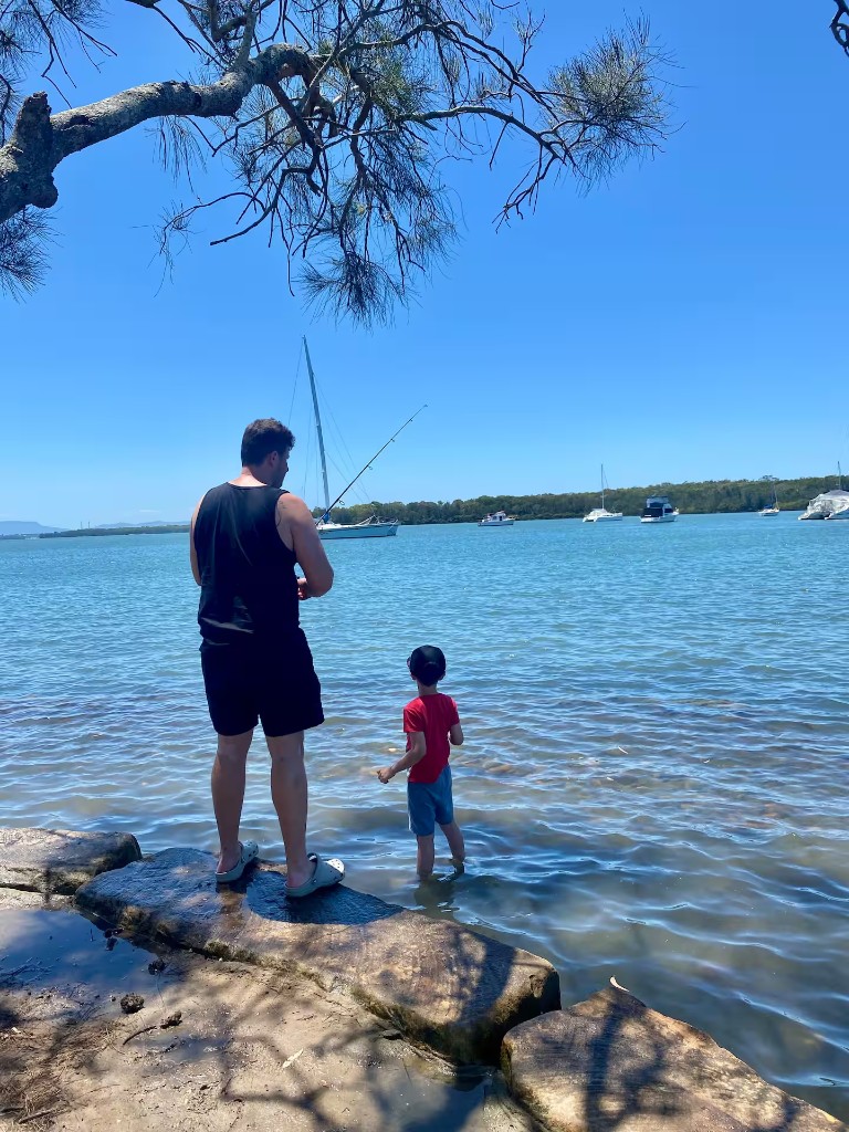 Fishing from the shore